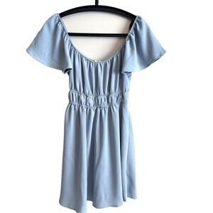 Altar'd State Womens XS Light Blue Mini Dress Babydoll Y2K Fairy Dainty Boho